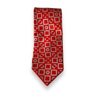 Innocenti Oro Hand Tailored by Tom James Dark Orange Silk Tie Retro MCM Mad‎ Men